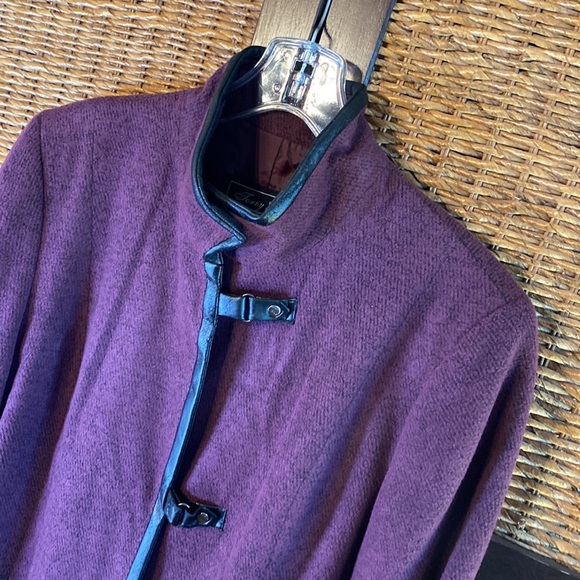 Terry Lewis medium purple with black leather trim jacket - Picture 4 of 8
